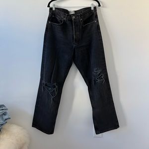 AGOLDE 90s Pinch Waist Jean Distressed Black size 28